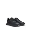 HUGO BOSS MIXED-MATERIAL TRAINERS WITH MESH DETAILS AND BRANDING