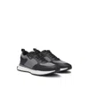 Hugo Boss Mixed-material Trainers With Mesh Details And Branding In Grey