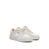 Hugo Boss Mixed-material Trainers With Nubuck And Leather In Beige