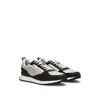 Hugo Boss Mixed-material Trainers With Ripstop And Faux Leather In Beige