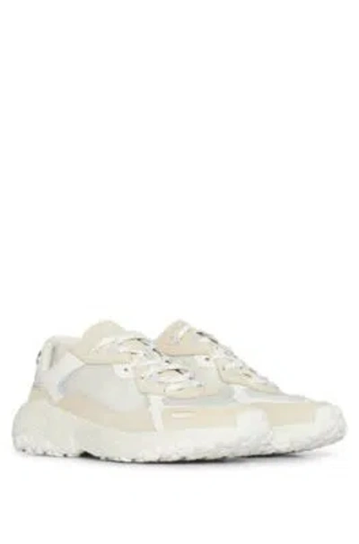 HUGO BOSS MIXED-MATERIAL TRAINERS WITH RIPSTOP MESH