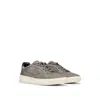 Hugo Boss Mixed-material Trainers With Suede And Leather In Grey