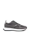 HUGO BOSS MIXED MATERIALS SNEAKERS WITH SUEDE AND BRANDED TRIM