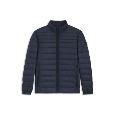 Hugo Boss Mixed-quilting Jacket With Water-repellent Finish In Blue
