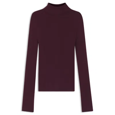 Hugo Boss Mixed-ribbing Sweater In Virgin Wool In Purple