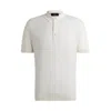 HUGO BOSS MIXED-STRUCTURE POLO SWEATER IN SILK AND COTTON