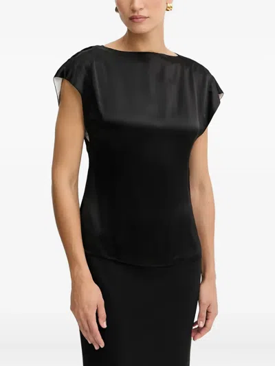 Hugo Boss Mock-neck Blouse In Black