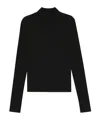 Hugo Boss Mock-neck Sweater In Merino Wool In Black