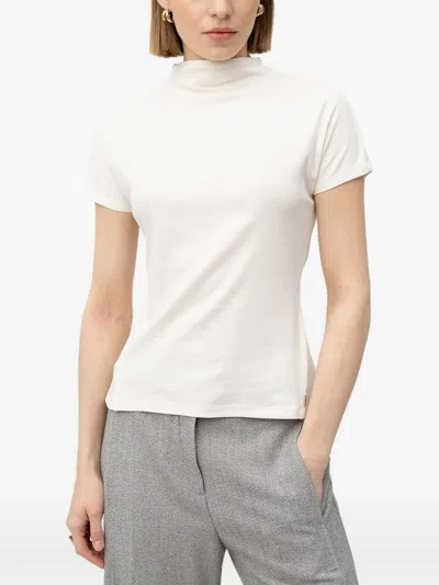 Hugo Boss Mock-neck T-shirt In White
