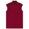 Hugo Boss Mock-neck Top In Merino Wool In Red