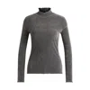 Hugo Boss Mock-neck Top In Velvet-touch Mesh In Silver