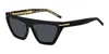 Hugo Boss Boss 1609/s 807-ir Women's Rectangular Sunglasses - Black Frame, Grey Lenses