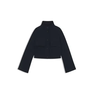 Hugo Boss Modern-fit Blazer In Wrinkle-resistant Crepe In Blue