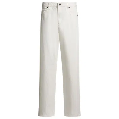 Hugo Boss Modern-fit Jeans In White Rigid Denim In Neutral