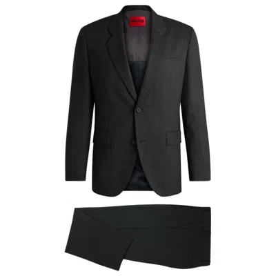 Hugo Boss Modern-fit Suit In Micro-patterned Performance-stretch Fabric In Grey