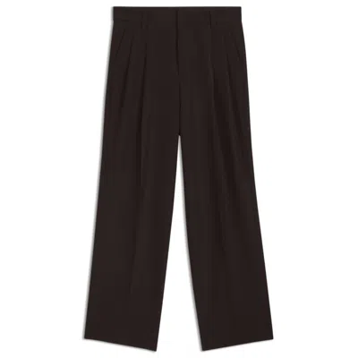 Hugo Boss Modern-fit Trousers In Herringbone Stretch Dobby In Brown