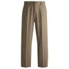 Hugo Boss Modern-fit Trousers In Stretch Twill With Front Crease In Brown