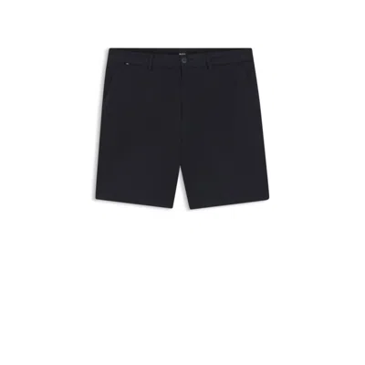 Hugo Boss Modern-fit Shorts In Stretch-cotton Twill In Multi