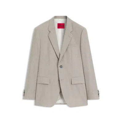 Hugo Boss Modern-fit Suit Jacket In Stretch Twill In Neutral