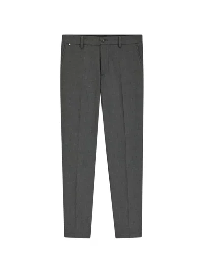 Hugo Boss Modern-fit Trousers In Stretch Dobby In Gray