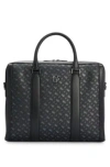 Hugo Boss Monogram Document Case With Double B Trim In Dark Grey