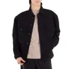 Hugo Boss Monogram-embossed Cotton Denim Jacket In Black