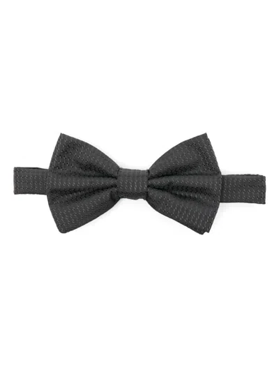 Hugo Boss Monogram-jacquard Bow Tie In Grey