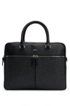 Hugo Boss Monogram-panel Document Case With Silver-foil Logo In Black