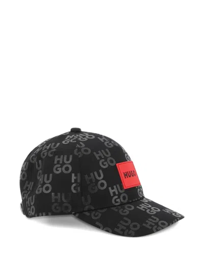 Hugo Boss Kids' Monogram-pattern Cap In Black