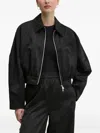 Hugo Boss Monogram-pattern Zip-up Jacket In Black