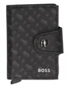 Hugo Boss Monogram-patterned Cardholder In Black