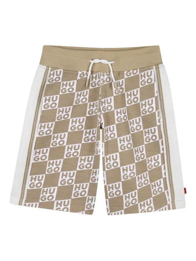 Hugo Boss Kids' Monogram-patterned Shorts In Multi