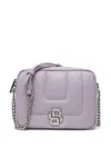 Hugo Boss Quilted Crossbody Bag With Double B Monogram Hardware In Purple