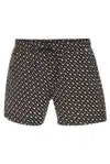 Hugo Boss Monogram Print Fully Lined Swim Shorts In Black