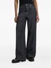 Hugo Boss Monogram-print Jeans In Black