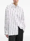 Hugo Boss Monogram-print Striped Shirt In White