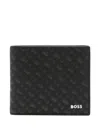 Hugo Boss Monogram-print Wallet In Black