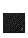 Hugo Boss Monogrammed Bifold Wallet In Black