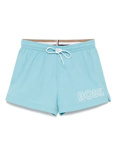Hugo Boss Mooneye Swim Shorts In Blue