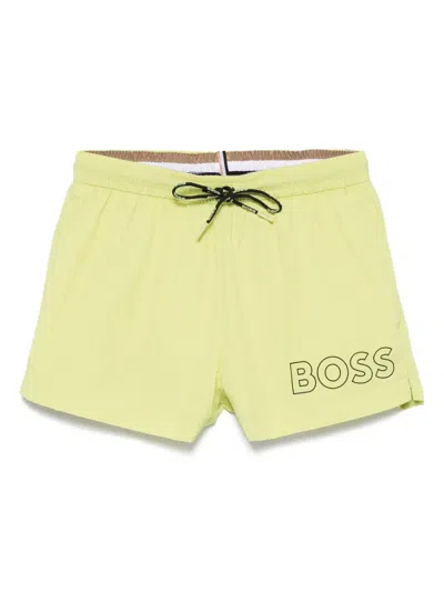 Hugo Boss Mooneye Swim Shorts In Green