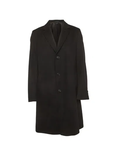Pre-owned Hugo Boss Morgan Felt Coat In Black