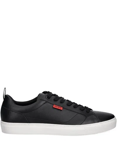 Hugo Boss Morrie Lace-up Leather Sneakers In Black