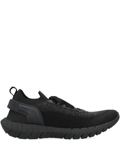 Hugo Boss Mesh Upper Sock Sneakers Pull Tab Sole In Black