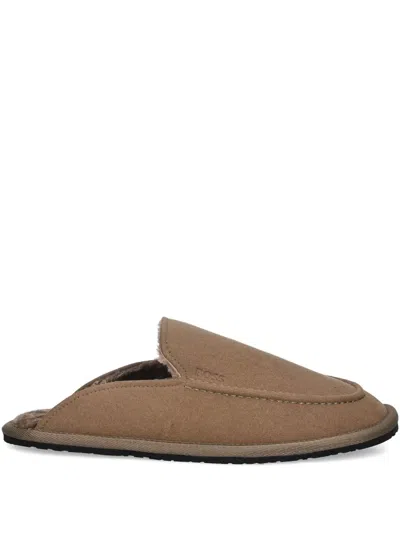 Hugo Boss Msfr Slippers In Brown