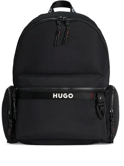 Hugo Boss Multi-pocket Backpack In 黑色