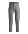 Hugo Boss Regular-fit Trousers In Micro-check Material In Gray