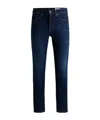 Hugo Boss Regular-fit Jeans In Dark-blue Super-stretch Denim In Black