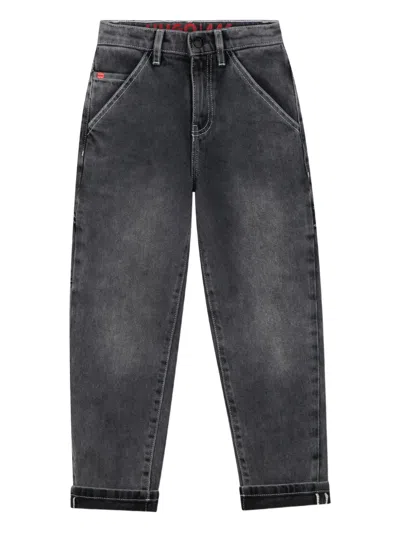 Hugo Boss Kids' Multi-pocket Trousers In Gray