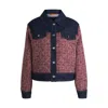 Hugo Boss Denim-panel Tweed Jacket In Multi