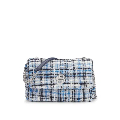 Hugo Boss Multicolored-tweed Shoulder Bag With Double B Monogram